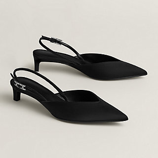 未使用。HERMES ブラック レザー スリングバック ミュール34 Nicoletta 40 pump | Hermès USA